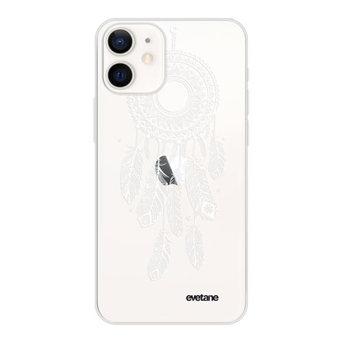 Coque pour iPhone 12 mini souple transparente Attrape reve blanc Motif Ecriture Tendance [Evetane®]