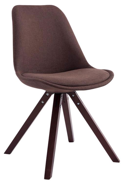 Chaise Toulouse tissu piétement en forme carrée , Marron/Cappuccino