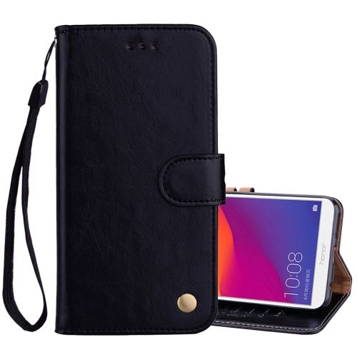 Huawei Honor 7c Housse Etui Cuir Pu Business Style Noir Als89661