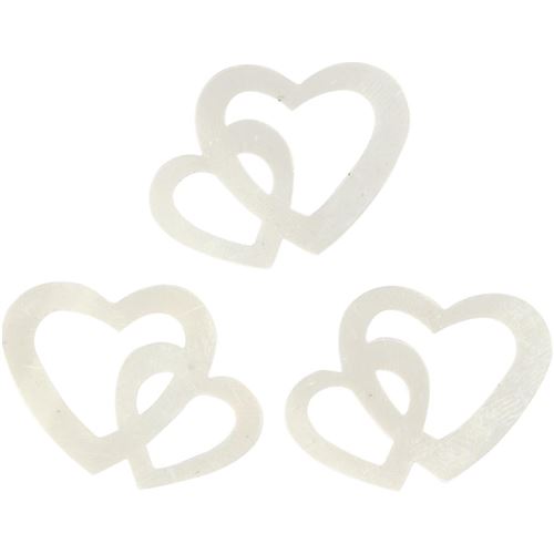 Happy Moments coeurs pailetten blanc 31x22 mm 10 grammes