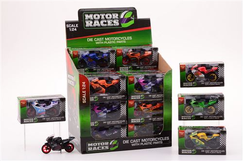Jeu de moteurs Super Bike 1:24 in display 6 assorted