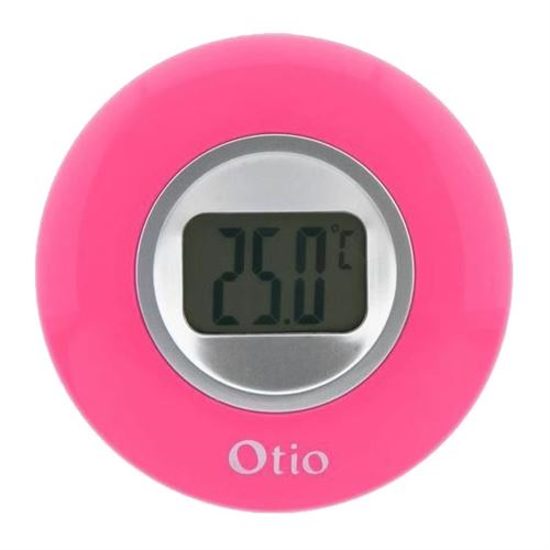 Otio thermomètre d'intérieur avec écran LCD 77 mm rose