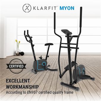 Velo elliptique Klarfit Myon Cycle Noir avec ecran LCD Volant d inertie 12 kg Velo de fitness Achat prix fnac