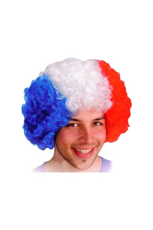 Perruque Pop France Luxe - Tricolore - Taille Unique
