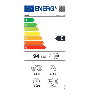 bosch - lave-vaisselle 60cm 13c 44db e intégrable avec bandeau métal - smi4hvs37e