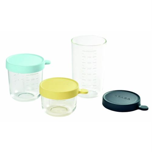 Coffret 3 portions verre (150 ml yellow/250 ml light blue/ 400 ml dark blue)