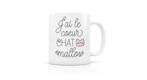Mug céramique « J’ai le coeur chat mallow »