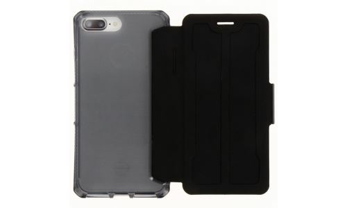 Coque Gel + FOLIO ItSkins pour iPhone 7+/8+ coloris noir