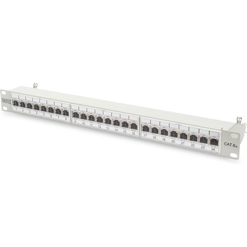 Digitus Gris Clair, Ral 7035 Professional Dn-91624S-Ea - Tableau De Connexions - Cat 6A - Stp - Rj-45 X 24 - 1U - 19"