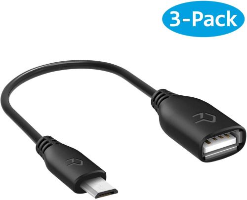 Lot de 3 adaptateurs USB femelle vers Micro USB mâle.