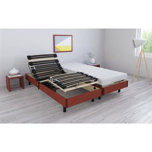 RODA Ensemble relaxation matelas + sommiers electriques 2 x 80 x 200 cm - Mousse - 14 cm - Ferme