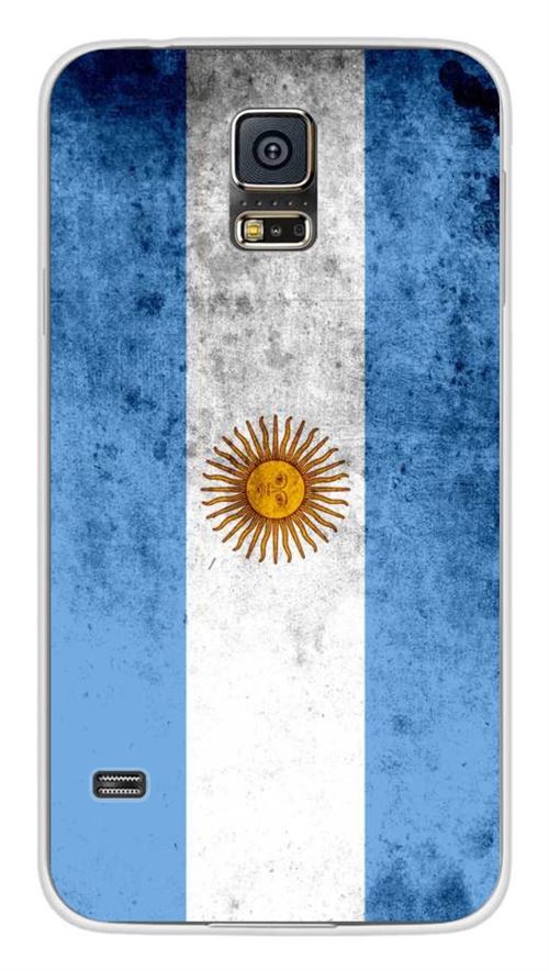 Coque en silicone imprimée compatible Samsung Galaxy S5 Drapeau Argentine