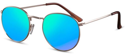 CWI lunettes de soleil unisexes rondes or/bleu (CWI2155)