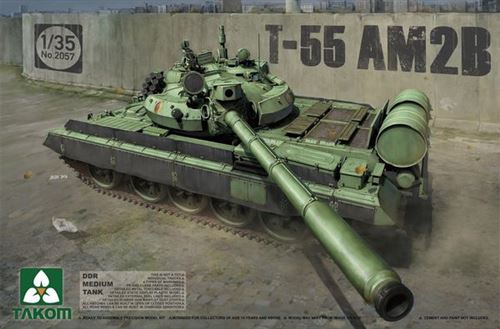 GENERIQUE Maquette Takom DDR Medium Tank T-55 AM2B (3 en 1)- 1/35 - Maquette mi