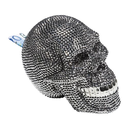 Tirelire Skull Crystal argentée Kare Design