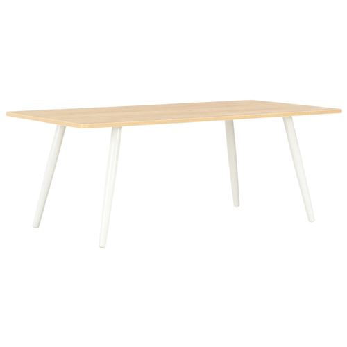 vidaXL Table basse Blanc et chêne 120x60x46 cm