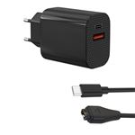 Chargeur Garmin Avec 2 Câbles USB + Adaptateurs Type C - Compatible Fenix 7/6/5, Forerunner, Vivoactive, Etc.