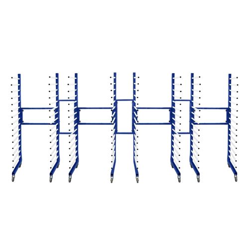 Non Communiqué Bleu Chariots De Séchage Combinables X4 & 3 Connecteurs Étagères Interconnectables