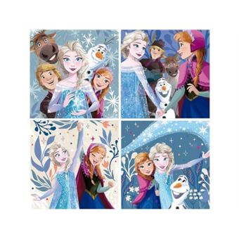 Puzzles evolutifs 4 en 1 disney frozen - princesse elsa  anna et ses amis  enfant 3 ans - 12/16/20/25 pieces - set fille + carte - 1