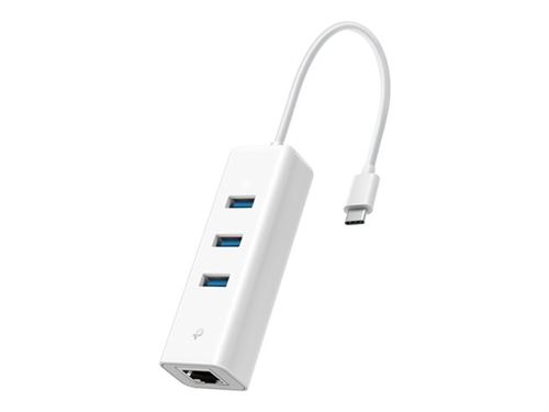 TP-Link UE330C V1 - Concentrateur (hub) - USB-C, avec Ethernet Gigabit - 3 x SuperSpeed USB 3.0 + 1 x 1000Base-T - de bureau