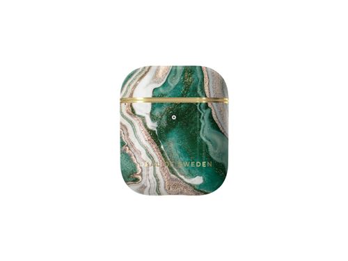 Coque pour AirPods 1 et 2 Design Marbre El&eacute;gant Golden Jade Marble