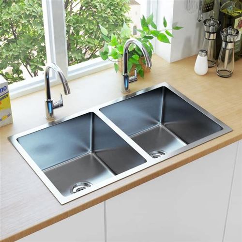 Lavello Da Cucina Lavorato A Mano In Acciaio Inox - Vidaxl