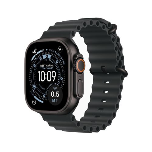 Apple Watch Ultra 3 Cellular 49 mm Titane noir avec bracelet océan noir