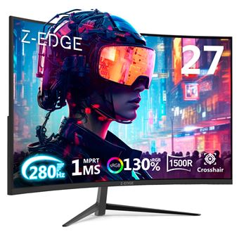 Ecran Pc Gamer Z-EDGE UG27P Incurvé 27" 280 Hz (DP), 1ms, FHD, FreeSync,1500R, HDMI2.0 & DP1.2 - 1