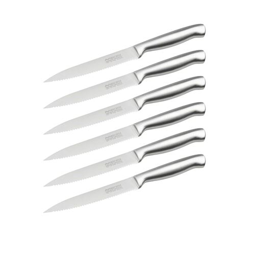 Non Communiqué Ensemble De 6 Couteaux De Cuisine Professionnel 24 Cm Lame Crantée Nirosta Star