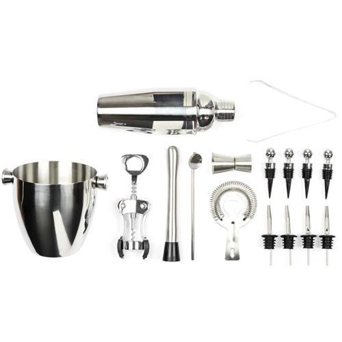 Non Communiqué Argent Cook Concept - Set À Cocktail 16 Accessoires Lounge