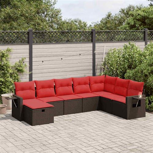 Non Communiqué Marron Salon De Jardin Vidaxl Resine Tressee 8 Pieces 55 X 53 X 55 Cm