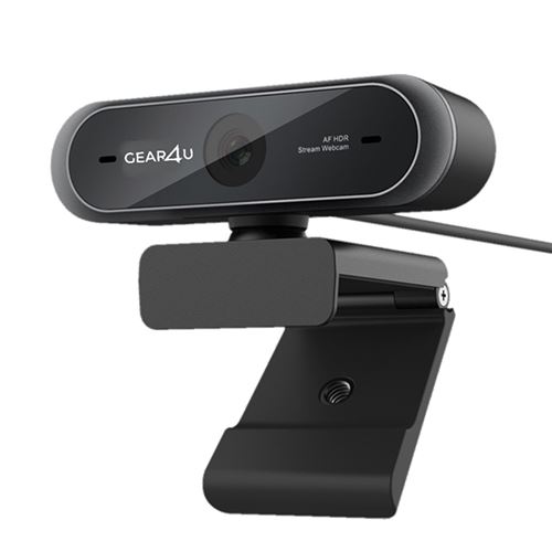 Webcam WC73 GEAR4U Full HD 1080p avec microphone et Support d'écran - noire - Auto-Focus - Plug and Play