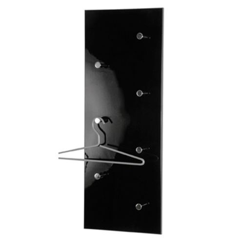 Patere Big Eddy - MDF et acier nickelé chromé - 80x6x30 cm - Noir