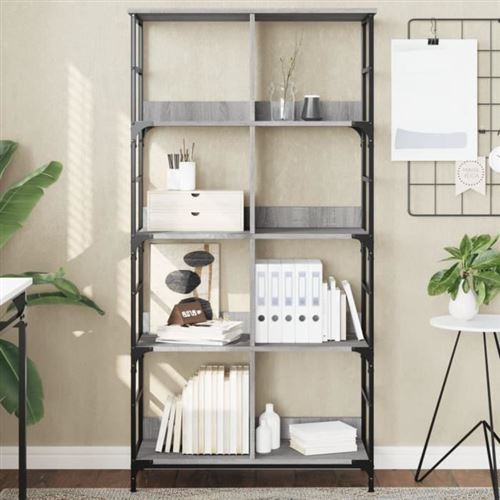 VIDAXL - Bibliothèque - Sonoma - Gris - 78,5x33x153 cm - Image 3