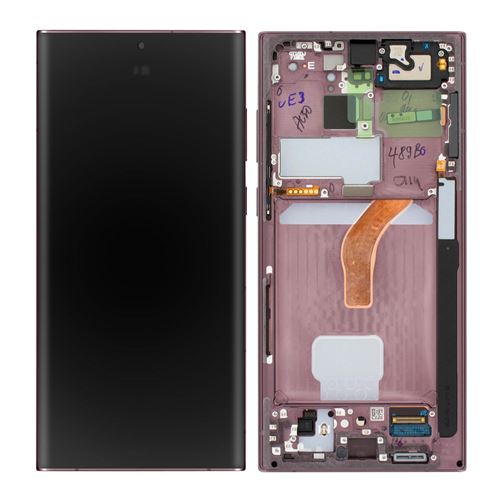 Non Communiqué Bordeaux Bloc Complet Pour Samsung Galaxy S22 Ultra Écran Lcd Vitre Tactile Samsung