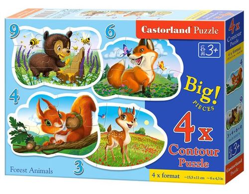 Forest Animals, Puzzle 3+4+6+9 Teile - Castorland