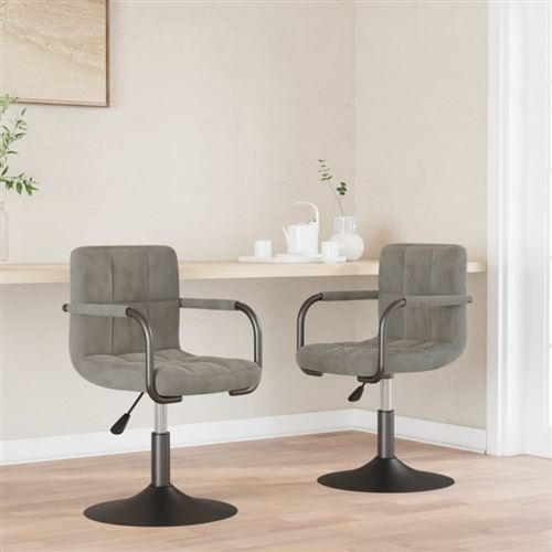 vidaXL - Chaises de bar - Lot de 2 - Gris - 71 cm - Image 2