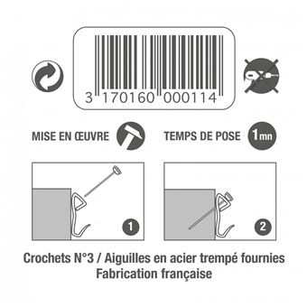 LE CROCHET FRANCAIS Crochets acier n°3 avec aiguilles x5
