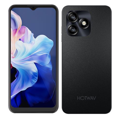 HOTWAV NOTE 15 Téléphone Portable 6.6 Android 14 smartphone, 5160mAh, 8(4+4)Go+64Go, 13MP+5MP,Empreinte digitale/Face ID/Dual SIM 4G - noir