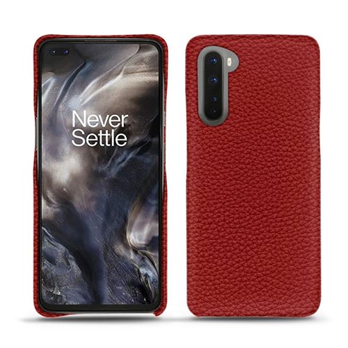 Coque cuir pour OnePlus Nord - Coque arrière - Cuir Ambition - Rouge - NOREVE
