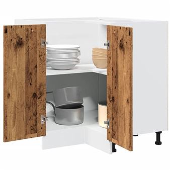 vidaXL Meuble de cuisine "Lyon" Bois ancien 75,5 x 75,5 x 81,5 cm Bois d'ingénierie 856095 - 1