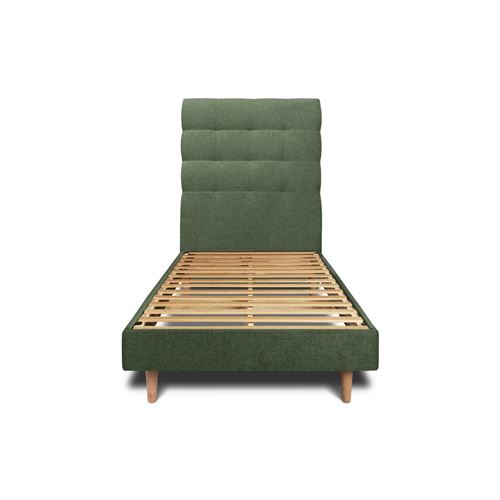 Sommeil de plomb - Lit 1 place - Tête de lit capitonnée - 90x190cm - Vert - Image 3