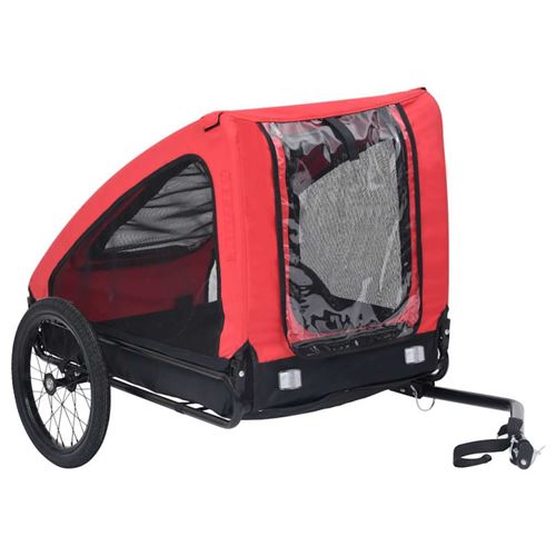 vidaXL Remorque pour animaux de compagnie Rouge et noir