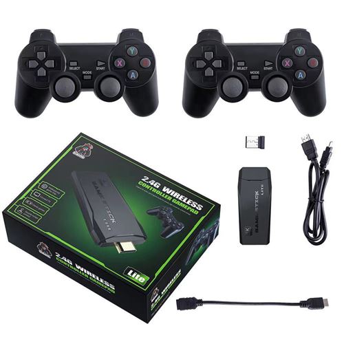 Console de Jeu Mini Frohud TV Sans Fil Familiale Classique 64Go,23.5*17.4*6.7cm-Noir