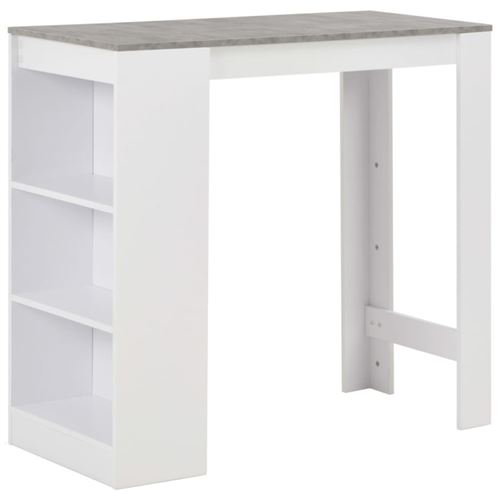 Vidaxl Blanc Table De Bar Avec Étagère - Image 3