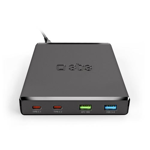 Station de charge GaN 4 ports - charge ultra-rapide avec 2 ports USB-A et 2 ports USB-C- SBS