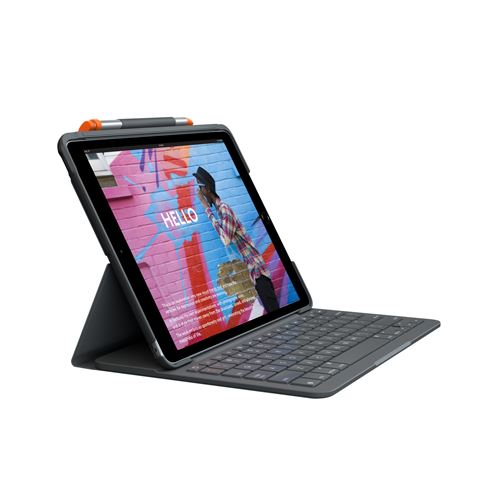 Logitech Slim Folio - Clavier Et Étui - Sans Fil - Bluetooth - Qwerty - R.-U. - Graphite - Pour Apple 10.2-Inch Ipad (7Ème Génération, 8Ème Génération, 9Ème - Image 2