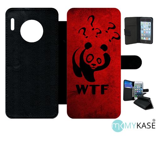 Etui My-Kase pour Mate 30 Pro - wtf what the fuck - Simili-cuir Noir
