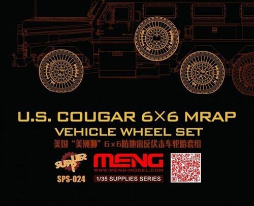 U.s.cougar 6x6 Mrap Vehicle Wheel Set - 1:35e - Meng-model