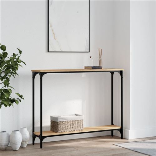 Vidaxl Table Console Chêne Sonoma 100X22,5X75 Cm Bois D'ingénierie - Image 3